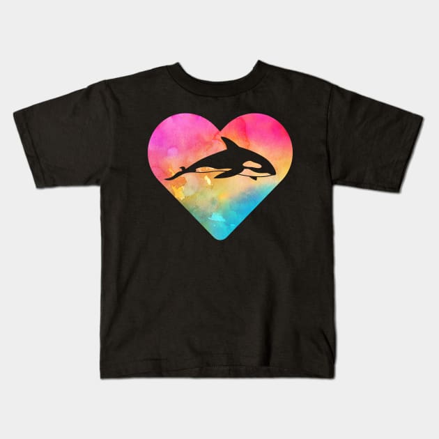 Orca Whale Gift for Girls and Women Kids T-Shirt by JKFDesigns